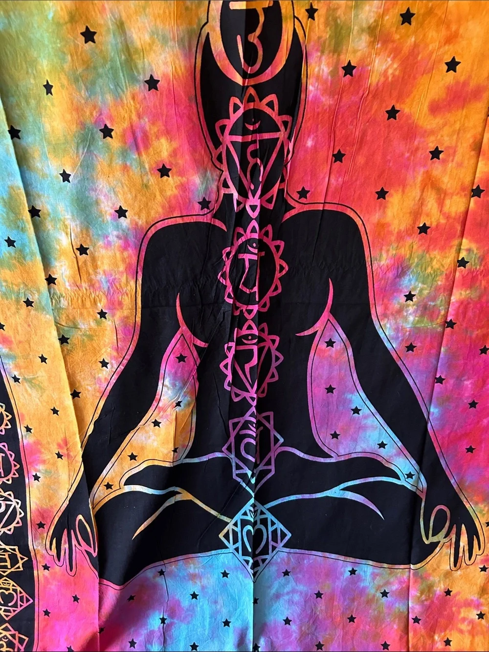 Rainbow Chakra Tie-Dye Meditation Wall Hanging Tapestry | 78